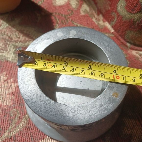 vintage candle holder. Pewter, heavy, pears, Signed Seagull 1998 Etain Canada - Picture 6 of 14